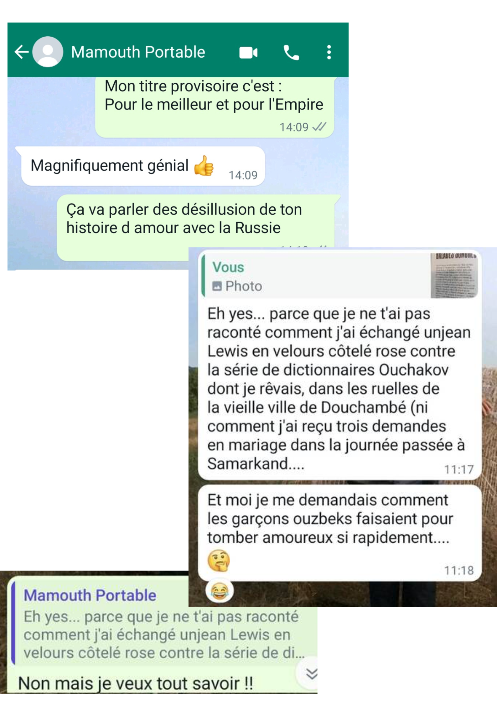Captures d'écran d'une conversation WhatsApp entre Salomé Kiner et sa mère | © S. Kiner, Kometa